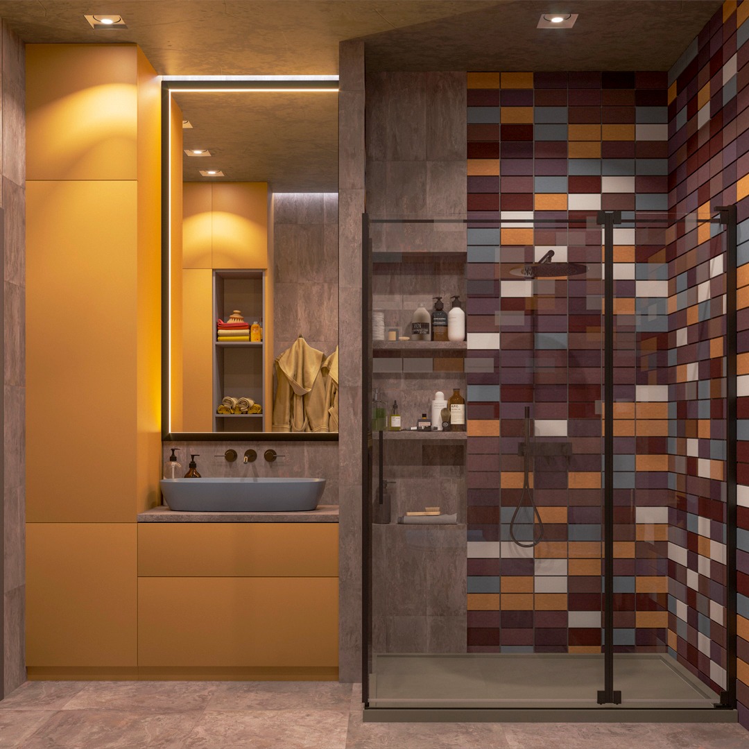 Дизайн интерьера ванной комнаты с душевой кабиной 1 - zakriart