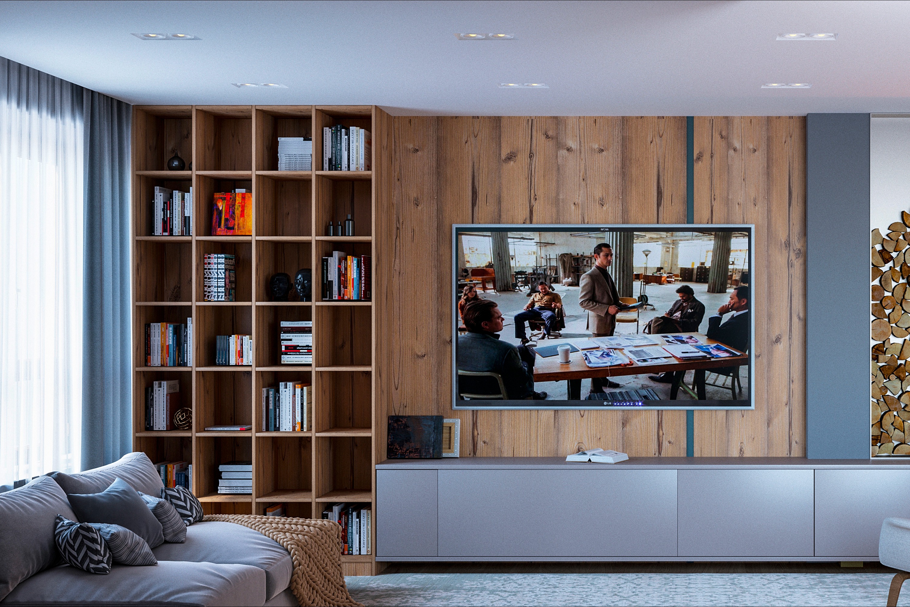 Дизайн интерьера гостиной с ТВ зоной 2 - zakriart